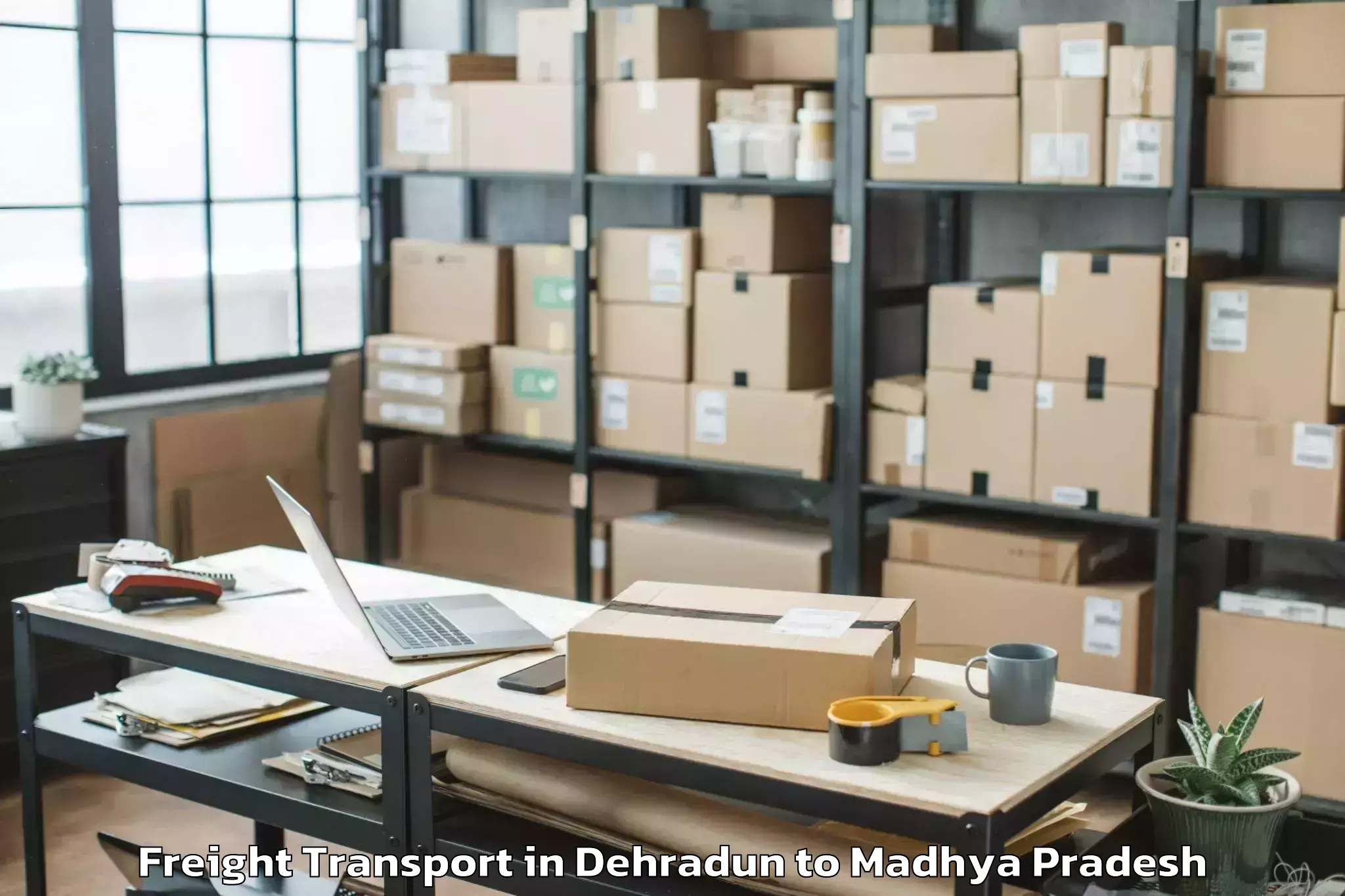 Quality Dehradun to Sanwer Freight Transport